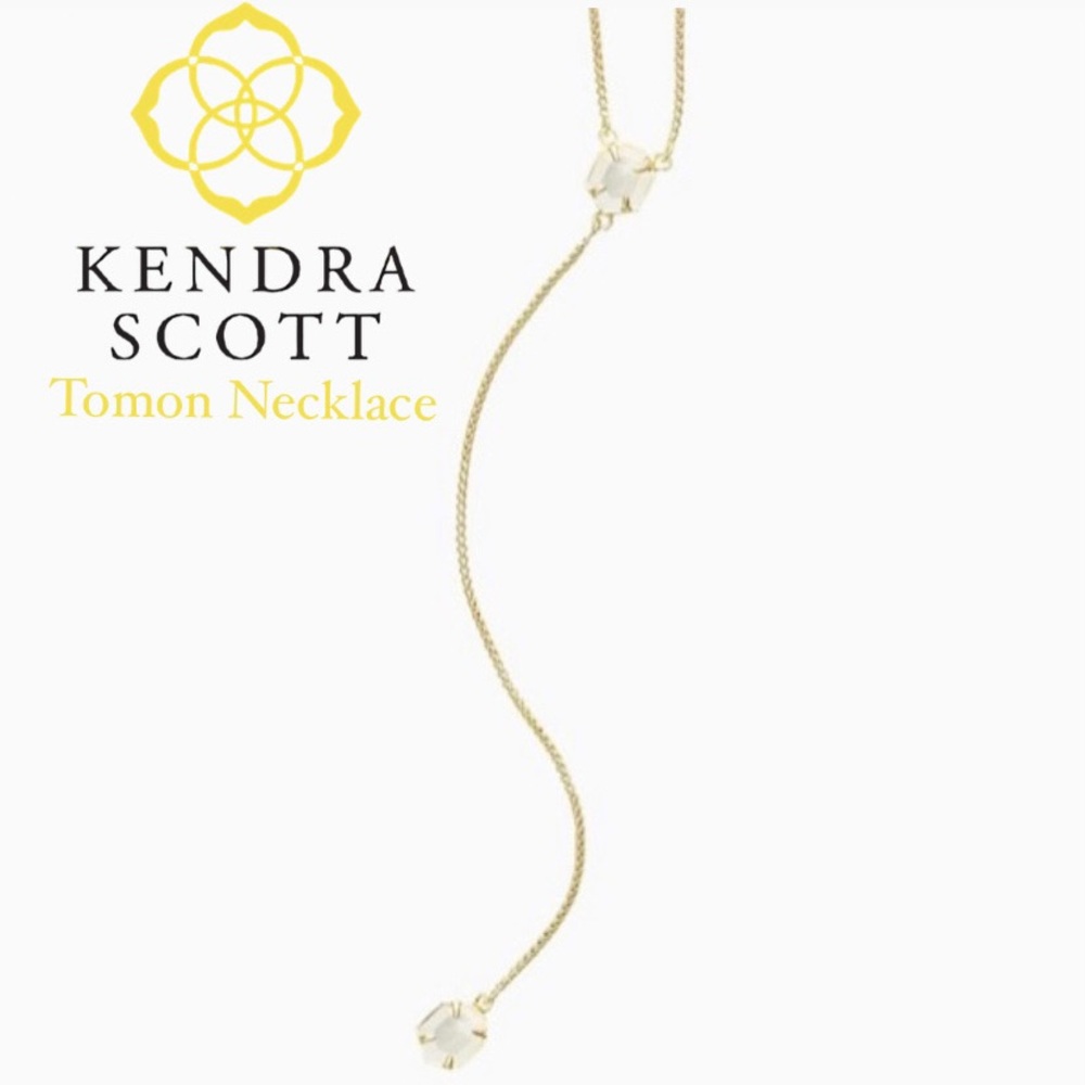 Kendra Scott Tomon Adjustable Y Necklace - Gold and Ivory Mother of Pearl